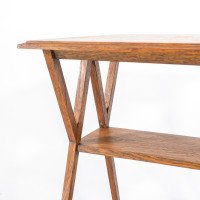 Liberty & Co., attributed. Arts & Crafts Oak Three-tier Side Table with Angle Supports - Thumbnail 15