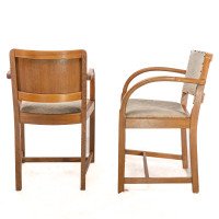 Heal's, art Deco Oak Armchairs with Rounded Arms, Set of Four - Thumbnail 5