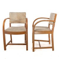 Heal's, art Deco Oak Armchairs with Rounded Arms, Set of Four - Thumbnail 7