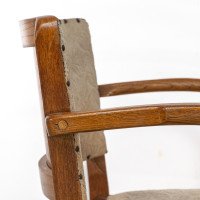 Heal's, art Deco Oak Armchairs with Rounded Arms, Set of Four - Thumbnail 9
