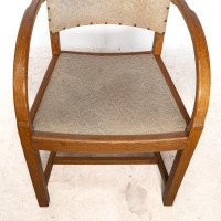 Heal's, art Deco Oak Armchairs with Rounded Arms, Set of Four - Thumbnail 11