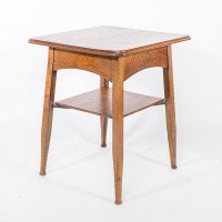 Inglesant of Leicester. An Arts & Crafts Oak Two-tier Side Table - Thumbnail 5
