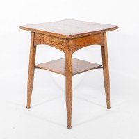 Inglesant of Leicester. Arts & Crafts Oak Two-tier Side Table - Thumbnail 7