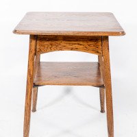 Inglesant of Leicester. Arts & Crafts Oak Two-tier Side Table - Thumbnail 9
