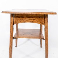 Inglesant of Leicester. An Arts & Crafts Oak Two-tier Side Table - Thumbnail 12