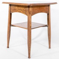 Inglesant of Leicester. An Arts & Crafts Oak Two-tier Side Table - Thumbnail 15
