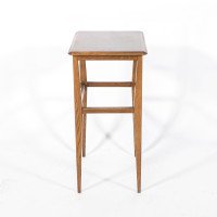 Arts & Crafts Oak Side Table with Moulded Edge and Tapered Legs - Thumbnail 4