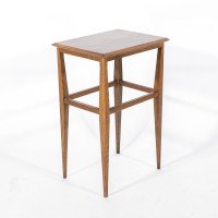 Arts & Crafts Oak Side Table with Moulded Edge and Tapered Legs - Thumbnail 3