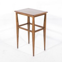 Arts & Crafts Oak Side Table with Moulded Edge and Tapered Legs - Thumbnail 5