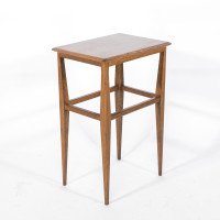 Arts & Crafts Oak Side Table with Moulded Edge and Tapered Legs - Thumbnail 8