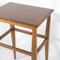 Arts & Crafts Oak Side Table with Moulded Edge and Tapered Legs - Thumbnail 11
