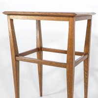 Arts & Crafts Oak Side Table with Moulded Edge and Tapered Legs - Thumbnail 12