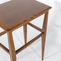 Arts & Crafts Oak Side Table with Moulded Edge and Tapered Legs - Thumbnail 15