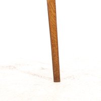 Arts & Crafts Oak Stool with Professional Reupholstered Leather Seat - Thumbnail 17