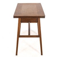 William Birch. Arts & Crafts Oak Card or Game Table with a Swivel & Fold Out Top - Thumbnail 3