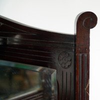 Aesthetic Movement Mahogany Corner Cabinet with Incised Floral Decoration - Thumbnail 8