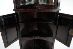 Aesthetic Movement Mahogany Corner Cabinet with Incised Floral Decoration - Thumbnail 10