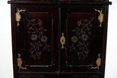 Aesthetic Movement Mahogany Corner Cabinet with Incised Floral Decoration - Thumbnail 9