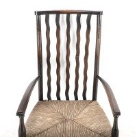Liberty & Co., An Arts & Crafts Rush Seat Armchair with Wavy Shaped Back Slats - Thumbnail 8