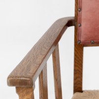 Liberty & Co. An Arts & Crafts Rush Seat Armchair with a Shaped Back - Thumbnail 8