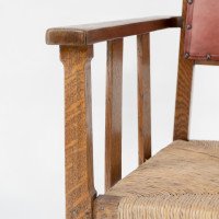 Liberty & Co. An Arts & Crafts Rush Seat Armchair with a Shaped Back - Thumbnail 7