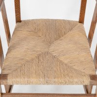 Liberty & Co. An Arts & Crafts Rush Seat Armchair with a Shaped Back - Thumbnail 9