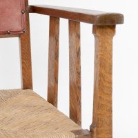Liberty & Co. An Arts & Crafts Rush Seat Armchair with a Shaped Back - Thumbnail 11