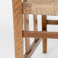 Liberty & Co. An Arts & Crafts Rush Seat Armchair with a Shaped Back - Thumbnail 13