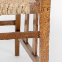 Liberty & Co., Arts & Crafts Rush Seat Armchair with a Shaped Back - Thumbnail 14