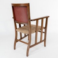 Liberty & Co. An Arts & Crafts Rush Seat Armchair with a Shaped Back - Thumbnail 18