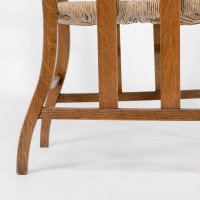 Liberty & Co. An Arts & Crafts Rush Seat Armchair with a Shaped Back - Thumbnail 17