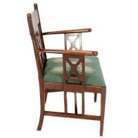 William Birch. Aesthetic Movement Walnut Armchair with Turned Ball Finials - Thumbnail 4