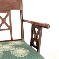 William Birch. Aesthetic Movement Walnut Armchair with Turned Ball Finials - Thumbnail 10