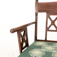 William Birch. Aesthetic Movement Walnut Armchair with Turned Ball Finials - Thumbnail 9