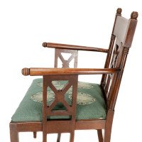 William Birch. Aesthetic Movement Walnut Armchair with Turned Ball Finials - Thumbnail 13