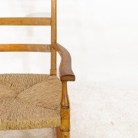William Birch. An Arts & Crafts Light Oak Rocking Chair with Newly Laid Rush Seat - Thumbnail 11