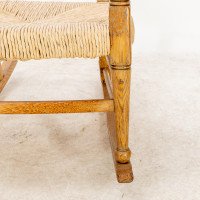 William Birch, Arts & Crafts Light Oak Rocking Chair with Rush Seat - Thumbnail 14