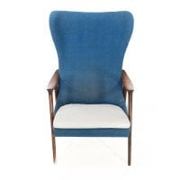 Mid Century Danish Teak & Upholstered Egg Chair in the Style of Arne Jacobsen - Thumbnail 2