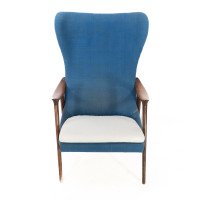 Mid Century Danish Teak & Upholstered Egg Chair In the style of Arne Jacobsen - Thumbnail 2
