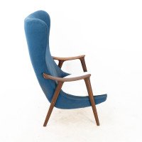 Mid Century Danish Teak & Upholstered Egg Chair In the style of Arne Jacobsen - Thumbnail 5