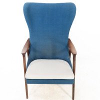 Mid Century Danish Teak & Upholstered Egg Chair in the Style of Arne Jacobsen - Thumbnail 6