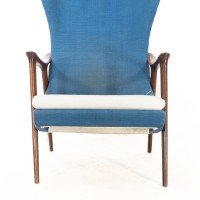 Mid Century Danish Teak & Upholstered Egg Chair In the style of Arne Jacobsen - Thumbnail 9