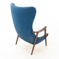 Mid Century Danish Teak & Upholstered Egg Chair In the style of Arne Jacobsen - Thumbnail 13