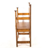 Arts & Crafts Hall Seat in the Glasgow-Style with Extended Capped Tops - Thumbnail 5