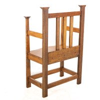 Arts & Crafts Hall Seat in the Glasgow-Style with Extended Capped Tops - Thumbnail 6