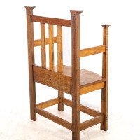 Arts & Crafts Hall Seat in the Glasgow-Style with Extended Capped Tops - Thumbnail 8