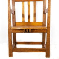 Arts & Crafts Hall Seat in the Glasgow-Style with Extended Capped Tops - Thumbnail 10
