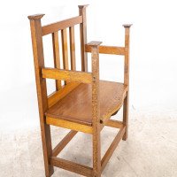 Arts & Crafts Hall Seat in the Glasgow-Style with Extended Capped Tops - Thumbnail 11