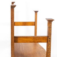 Arts & Crafts Hall Seat in the Glasgow-Style with Extended Capped Tops - Thumbnail 14