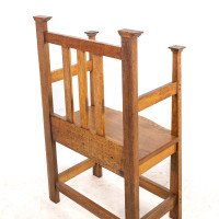 Arts & Crafts Hall Seat in the Glasgow-Style with Extended Capped Tops - Thumbnail 16